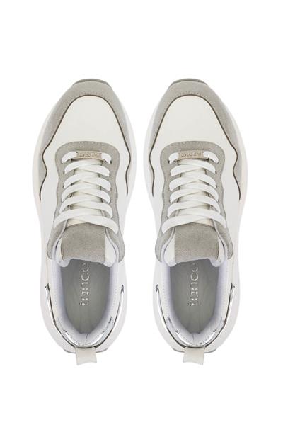 Tamer Tanca Kadın Suni Deri Beyaz/Gri/Lame Sneakers & Spor Ayakkabı