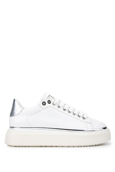 Tamer Tanca Kadın Suni Deri Beyaz/Gümüş Sneakers & Spor Ayakkabı