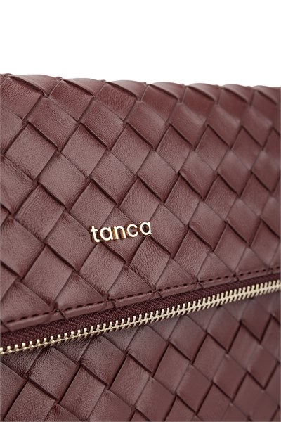 Tamer Tanca Kadın Suni Deri Bordo Clutch Çanta