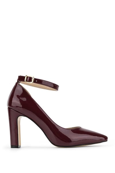 Tamer Tanca Kadın Suni Deri Bordo Rugan Topuklu & Stiletto Ayakkabı