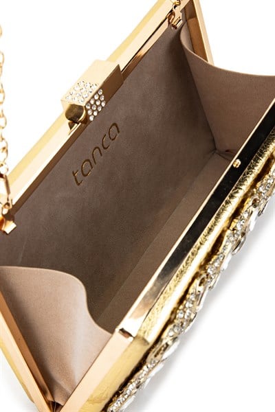 Tamer Tanca Kadın Suni Deri Gold Abiye Çanta