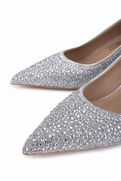 Tamer Tanca Kadın Suni Deri Gri Topuklu Ayakkabı