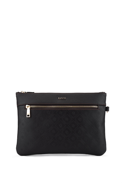 Tamer Tanca Kadın Suni Deri Kahverengi Clutch Çanta