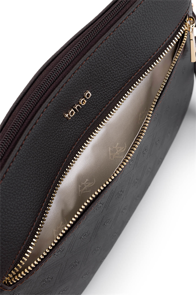 Tamer Tanca Kadın Suni Deri Kahverengi Clutch Çanta
