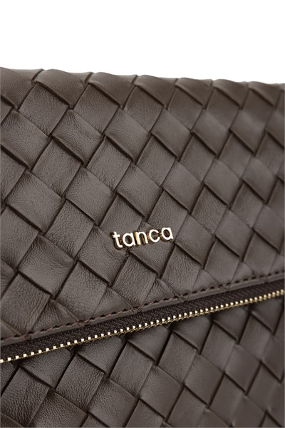 Tamer Tanca Kadın Suni Deri Kahverengi Clutch Çanta