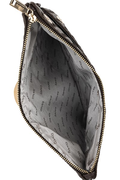 Tamer Tanca Kadın Suni Deri Kahverengi Clutch Çanta