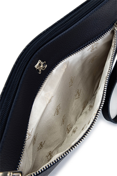 Tamer Tanca Kadın Suni Deri Lacivert Desen Clutch Çanta