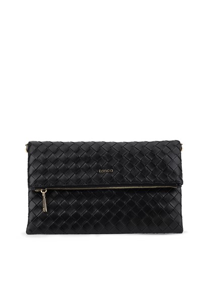 Tamer Tanca Kadın Suni Deri Siyah Clutch Çanta