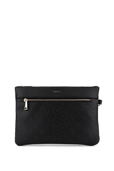 Tamer Tanca Kadın Suni Deri Siyah Clutch Çanta