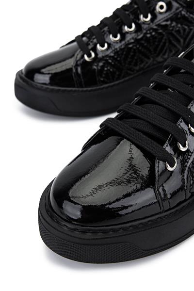 Tamer Tanca Kadın Suni Deri Siyah Rugan Sneakers & Spor Ayakkabı