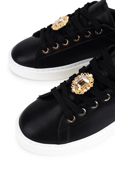 Tamer Tanca Kadın Suni Deri Siyah Sneakers & Spor Ayakkabı