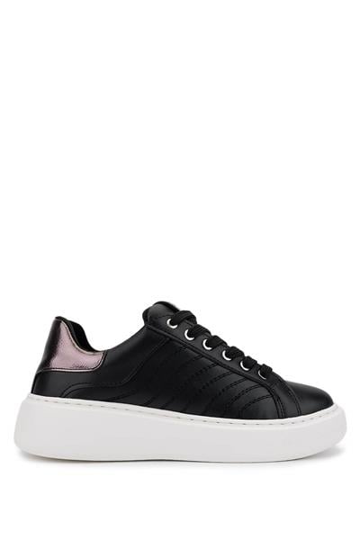 Tamer Tanca Kadın Suni Deri Siyah Sneakers & Spor Ayakkabı