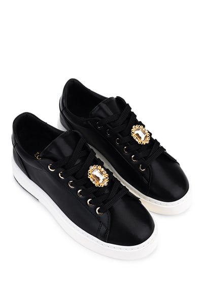 Tamer Tanca Kadın Suni Deri Siyah Sneakers & Spor Ayakkabı