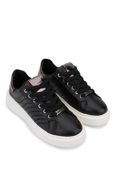 Tamer Tanca Kadın Suni Deri Siyah Sneakers & Spor Ayakkabı