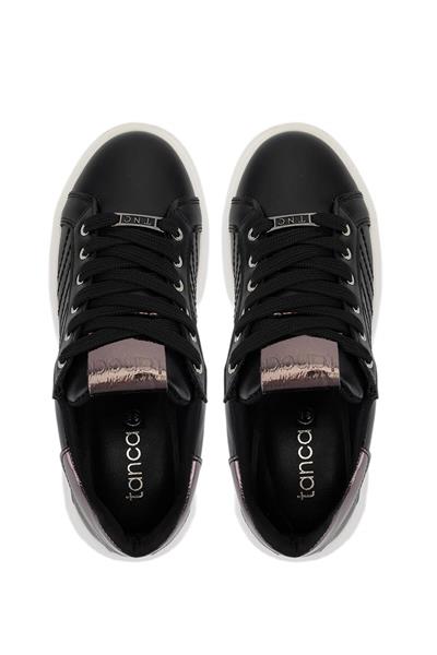 Tamer Tanca Kadın Suni Deri Siyah Sneakers & Spor Ayakkabı