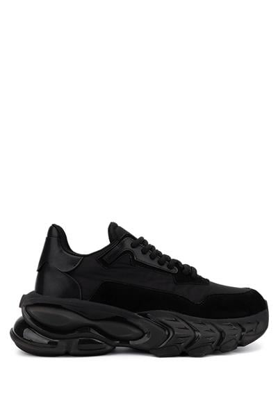 Tamer Tanca Kadın Suni Deri Siyah Sneakers & Spor Ayakkabı