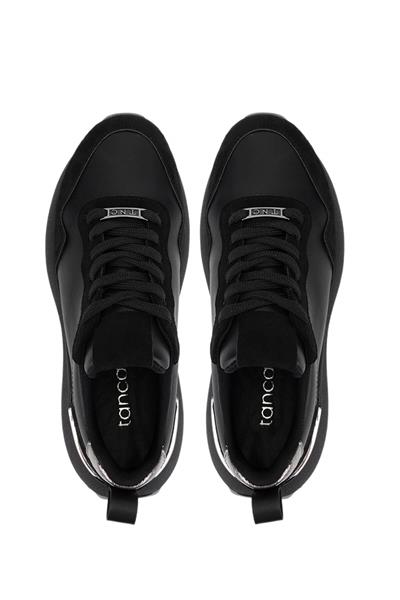 Tamer Tanca Kadın Suni Deri Siyah Süet/Antrasit Sneakers & Spor Ayakkabı