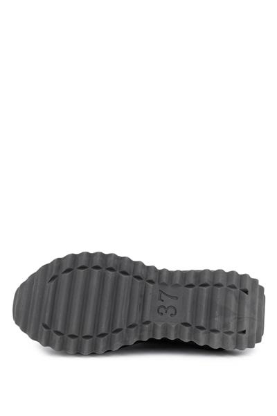 Tamer Tanca Kadın Suni Deri Siyah Süet/Antrasit Sneakers & Spor Ayakkabı