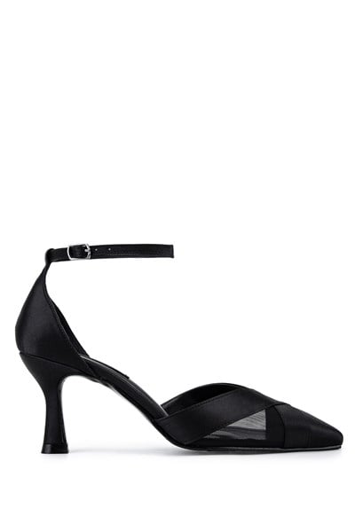 Tamer Tanca Kadın Suni Deri Siyah Topuklu Ayakkabı