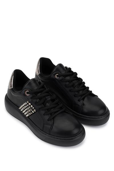 Tamer Tanca Kadın Suni Deri Siyah/Antrasit Sneakers & Spor Ayakkabı