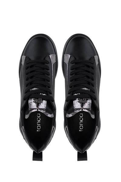 Tamer Tanca Kadın Suni Deri Siyah/Antrasit Sneakers & Spor Ayakkabı