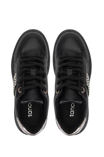 Tamer Tanca Kadın Suni Deri Siyah/Antrasit Sneakers & Spor Ayakkabı