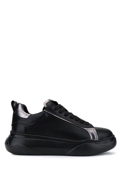 Tamer Tanca Kadın Suni Deri Siyah/Antrasit Sneakers & Spor Ayakkabı