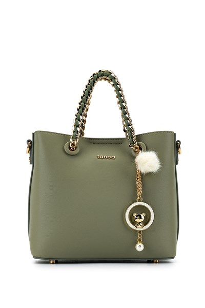 Tamer Tanca Kadın Suni Deri Yeşil El Çantası