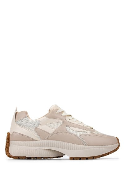Tamer Tanca Kadın Suni Deri/Tekstil Bej Sneakers & Spor Ayakkabı