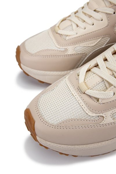 Tamer Tanca Kadın Suni Deri/Tekstil Bej Sneakers & Spor Ayakkabı