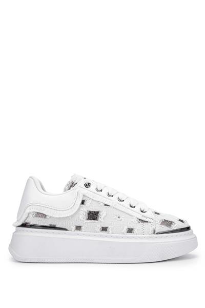 Tamer Tanca Kadın Tekstil Beyaz/Siyah Sneakers & Spor Ayakkabı