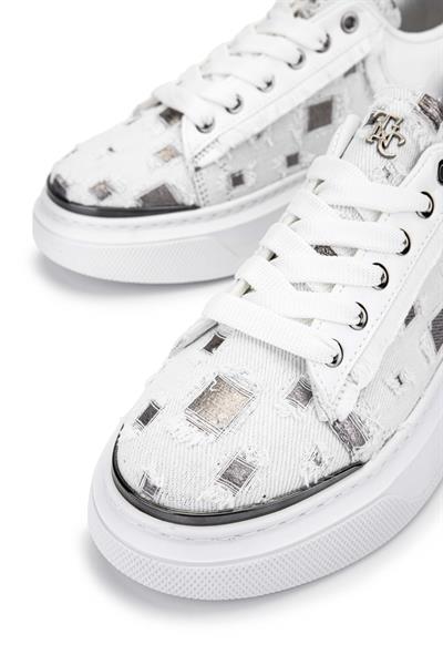 Tamer Tanca Kadın Tekstil Beyaz/Siyah Sneakers & Spor Ayakkabı