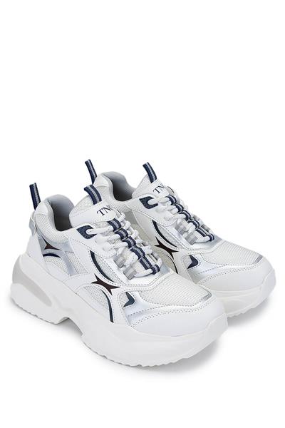 Tamer Tanca Kadın Tekstil/Vegan Beyaz/Lacivert Sneakers & Spor Ayakkabı