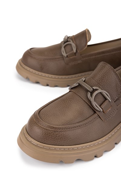 Tamer Tanca Kadın Vegan Bej Loafer Ayakkabı