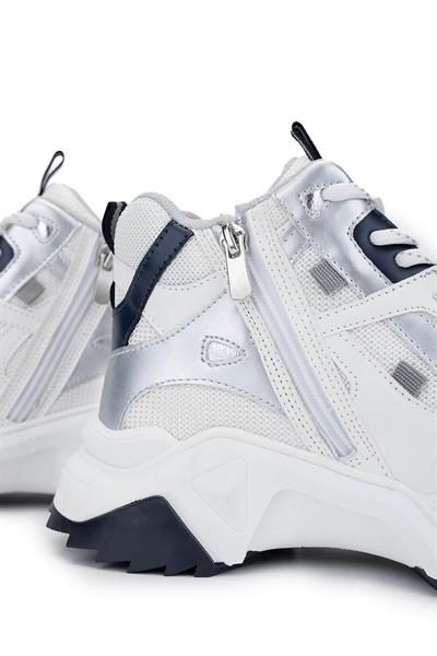 Tamer Tanca Kadın Vegan Beyaz/Lacivert Sneakers & Spor Bot