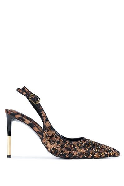 Tamer Tanca Kadın Vegan Leopar Stiletto Ayakkabı