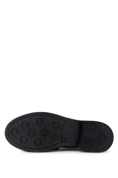 Tamer Tanca Kadın Vegan Leopar/Siyah Loafer Ayakkabı