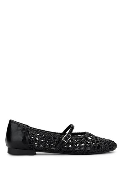 Tamer Tanca Kadın Vegan Siyah Babet Ayakkabı