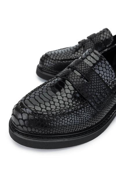 Tamer Tanca Kadın Vegan Siyah Loafer Ayakkabı