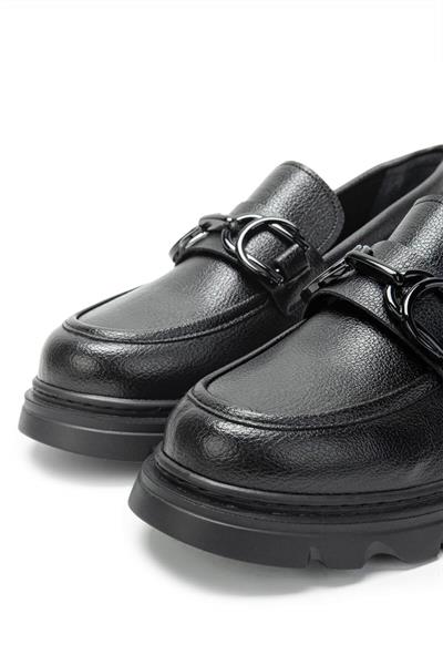 Tamer Tanca Kadın Vegan Siyah Loafer Ayakkabı