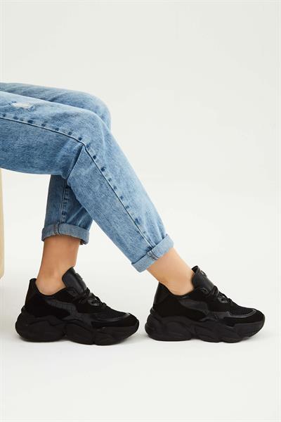 Tamer Tanca Kadın Vegan Siyah Sneakers & Spor Ayakkabı