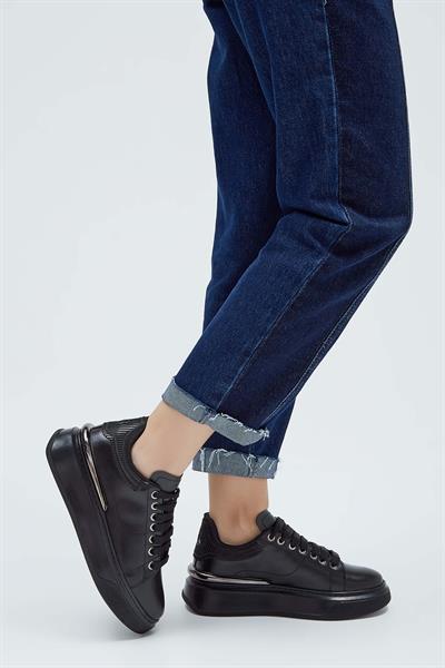 Tamer Tanca Kadın Vegan Siyah Sneakers & Spor Ayakkabı