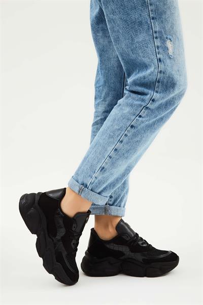 Tamer Tanca Kadın Vegan Siyah Sneakers & Spor Ayakkabı