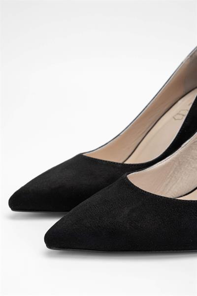 Tamer Tanca Kadın Vegan Siyah Süet Stiletto Ayakkabı