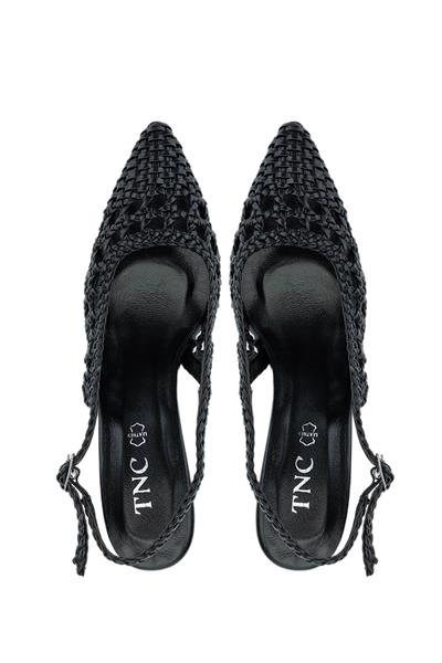 Tamer Tanca Kadın Vegan Siyah Topuklu Ayakkabı