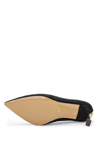 Tamer Tanca Kadın Vegan Siyah/Gold Stiletto Ayakkabı