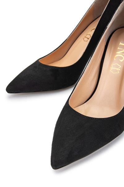 Tamer Tanca Kadın Vegan Siyah/Gold Stiletto Ayakkabı