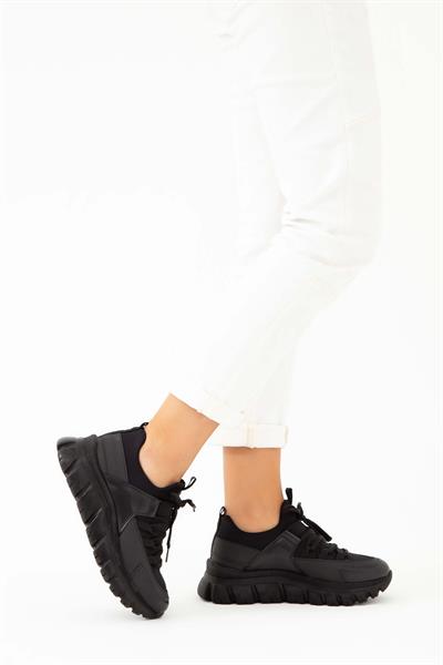 Tamer Tanca Kadın Vegan Siyah/Siyah Sneakers & Spor Ayakkabı
