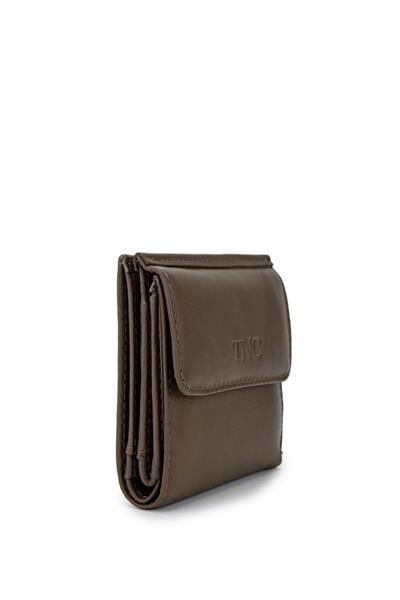 Tamer Tanca Unisex Hakiki Deri Bej Cüzdan Cuzdan