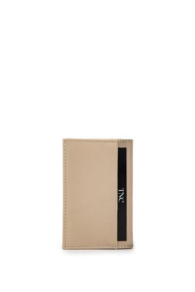 Tamer Tanca Unisex Hakiki Deri Bej Kartlık